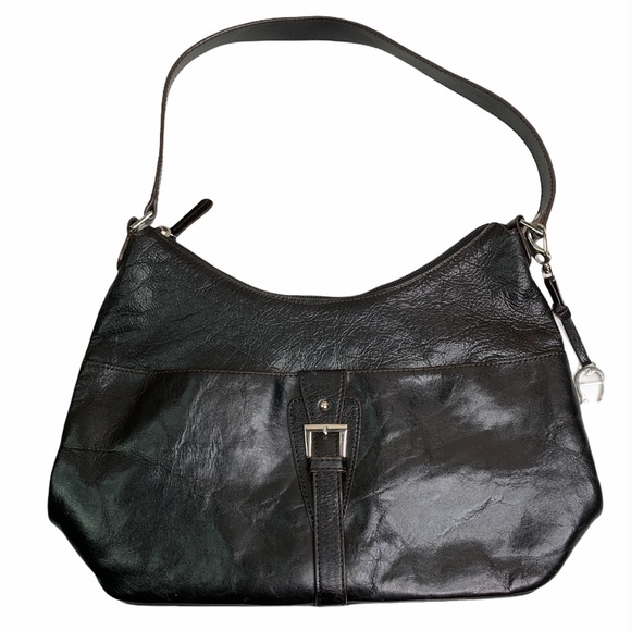 Etienne Aigner black leather shoulder bag medium